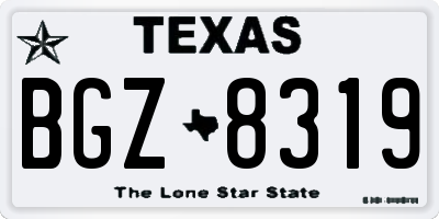 TX license plate BGZ8319