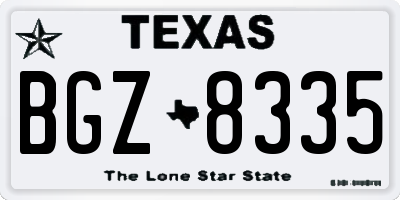 TX license plate BGZ8335