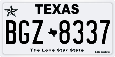 TX license plate BGZ8337