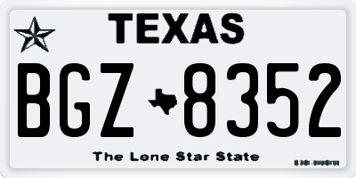 TX license plate BGZ8352