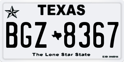 TX license plate BGZ8367