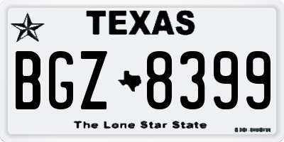TX license plate BGZ8399