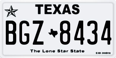 TX license plate BGZ8434