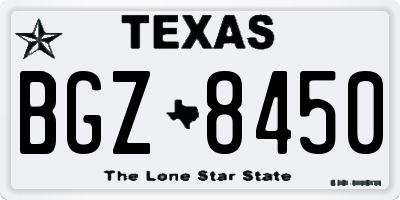 TX license plate BGZ8450