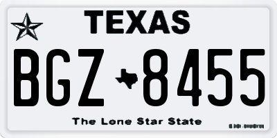 TX license plate BGZ8455