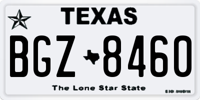 TX license plate BGZ8460
