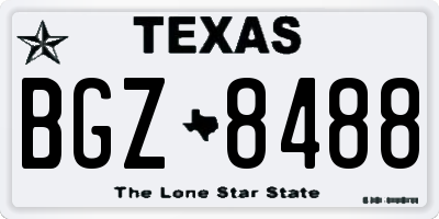 TX license plate BGZ8488
