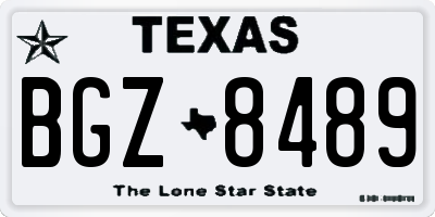 TX license plate BGZ8489