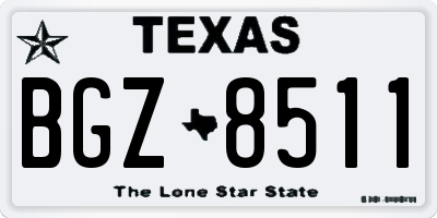 TX license plate BGZ8511