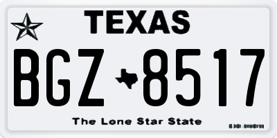 TX license plate BGZ8517