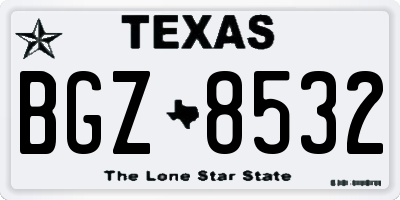 TX license plate BGZ8532