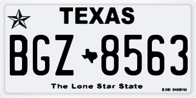 TX license plate BGZ8563
