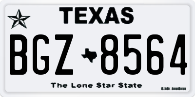TX license plate BGZ8564