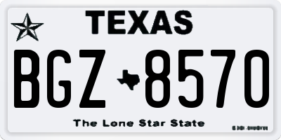 TX license plate BGZ8570