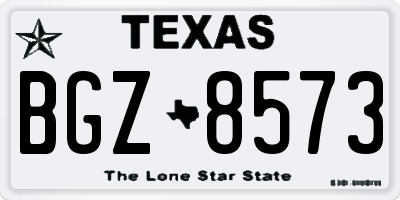 TX license plate BGZ8573