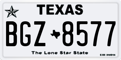 TX license plate BGZ8577