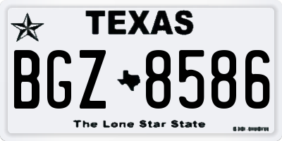 TX license plate BGZ8586