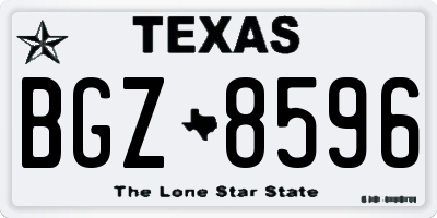 TX license plate BGZ8596