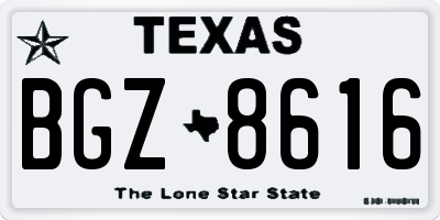 TX license plate BGZ8616