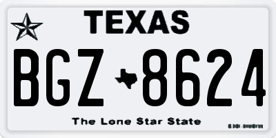 TX license plate BGZ8624