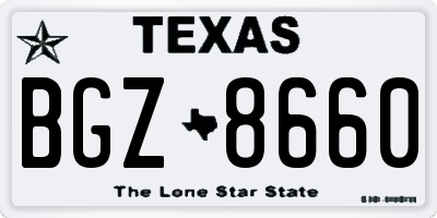 TX license plate BGZ8660