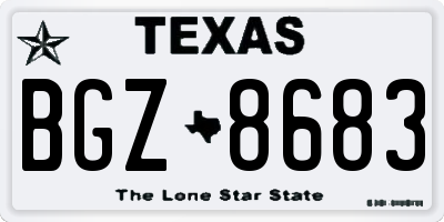 TX license plate BGZ8683