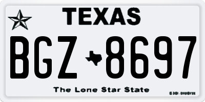 TX license plate BGZ8697