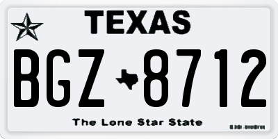 TX license plate BGZ8712