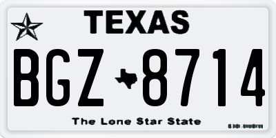 TX license plate BGZ8714