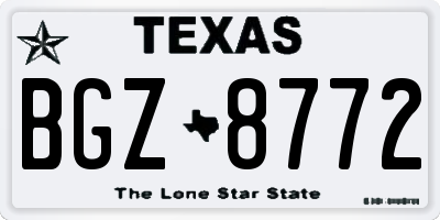 TX license plate BGZ8772