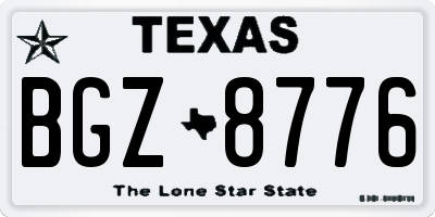 TX license plate BGZ8776