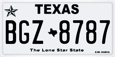 TX license plate BGZ8787