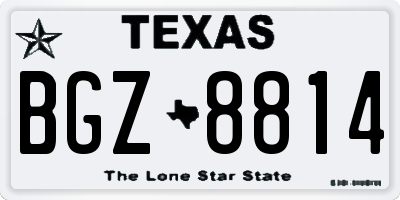 TX license plate BGZ8814