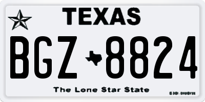 TX license plate BGZ8824