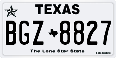 TX license plate BGZ8827