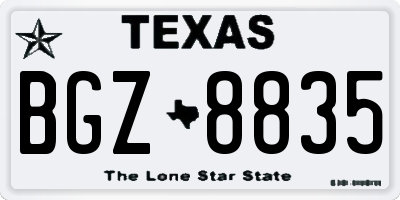 TX license plate BGZ8835