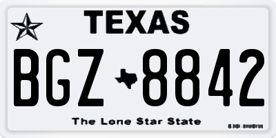 TX license plate BGZ8842