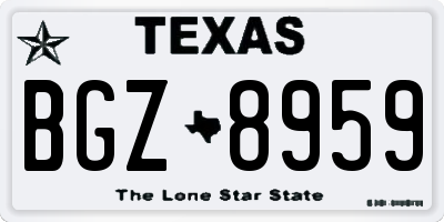 TX license plate BGZ8959