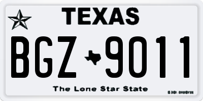 TX license plate BGZ9011