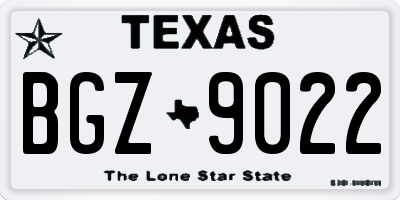 TX license plate BGZ9022