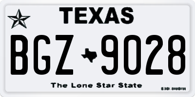 TX license plate BGZ9028