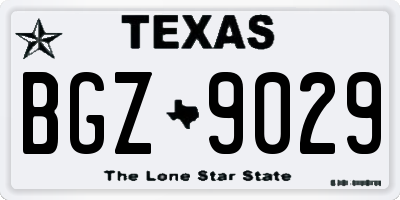 TX license plate BGZ9029