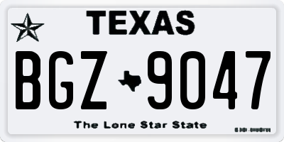 TX license plate BGZ9047