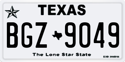 TX license plate BGZ9049