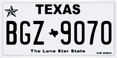 TX license plate BGZ9070