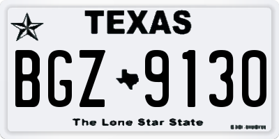 TX license plate BGZ9130