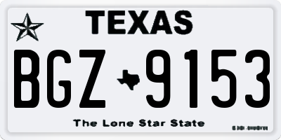 TX license plate BGZ9153
