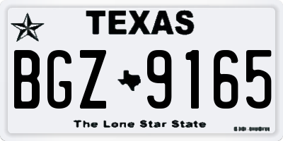 TX license plate BGZ9165