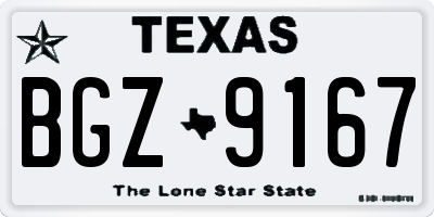 TX license plate BGZ9167