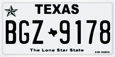 TX license plate BGZ9178